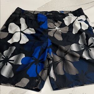 Nike Men's Floral Swim Shorts - Black, Blue, Gray XXL